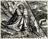 Ernst Barlach, 2 Bll.: Stürzende Frau. Moses auf dem Sinai, 1912, Lithograph