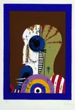 Karl Korab, 3 Bll.: Kopf mit Schieß-Scheibe. Zwa Groschn aus Süwa. Büste, 1969, Silkscreen printed in colours