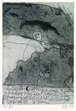 Horst Janssen, 2 Bll.: Liebe Elisabeth von Chappuis. Selbst "Lieber Herr Ratzel", 1973, Etching