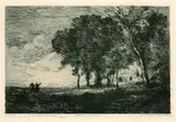 Jean-Baptiste Camille Corot, Paysage d'Italie, 1865, Etching