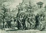 Georg Pencz, 2 Bll.: Tod der Lukretia. Der Triumph der Liebe, Copper engraving