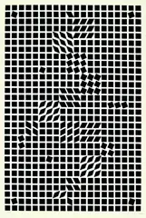 Black and White by Victor Vasarely, Silkscreen, sold Mar 2003