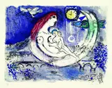 Marc Chagall, Paysage bleu, 1958, Lithograph printed in colours