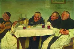 Gaetano Bellei, Nach dem Mahl, 1895, Oil on canvas
