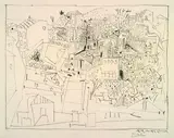Pablo Picasso, Paysage à Vallauris, 1953, Lithograph