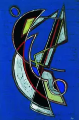 Komposition vor Blau by Adolf Fleischmann, Gouache, sold Dec 2002