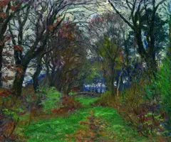 Waldweg im Herbst by Ernst Wilhelm Eitner, Oil on canvas, sold Dec 2002