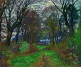 Ernst Wilhelm Eitner, Waldweg im Herbst, Oil on canvas