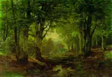 Heinrich Böhmer, Reh an einem Waldbach, Oil on canvas
