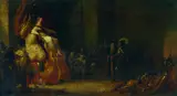 Adriaen van de Venne, Umkreis - Die Narrheit (oder Weisheit?) auf dem Thron, Oil on panel