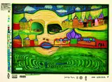 Irinaland über dem Balkan by Friedensreich Hundertwasser, 1971, Silkscreen printed in colours, sold Dec 2002