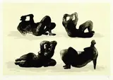 Henry Moore, Four reclining Figures, 1973, Lithograph printed in colours