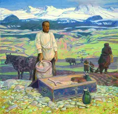 Heimischer Acker by Erich Erler, Oil on canvas, sold Dec 2002
