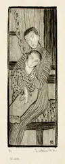 Gabriele Münter, Mutter und Sohn, 1916, Drypoint