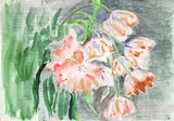 Papageien-Tulpen by Meret Oppenheim, 1978, Watercolour, sold Dec 2002