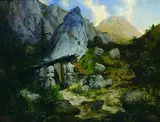Willibald Wex, Unterstand im Hochgebirge, 1862, Oil on canvas