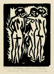 August Macke, Drei Akte, Woodcut