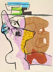 Komposition by Le Corbusier, Lithograph printed in colours, sold Dec 2002