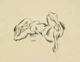André Lhote, Weiblicher Akt, Pen and Indian ink drawing