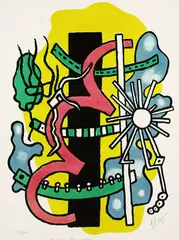Fernand Léger, Composition, 1947, Lithograph printed in colours