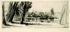 Englische Künstler, 49 Bll.: Figürliches, Landschaften, Stadtansichten u.a, 1880, Etching