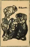 Adolf Hölzel, Figurenkomposition, 1925, Charcoal