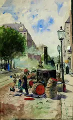 Ernst Wilhelm Eitner, Karlsruhe (Asphaltarbeiten), 1889, Watercolour