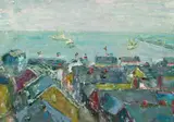 Albert Feser, Blick auf die Elbe, 1957, Oil on canvas