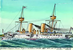 James Scott Maxwell, 12 Bll. Deutsche Kriegsschiffe, 1890, Watercolour
