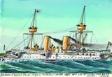 James Scott Maxwell, 12 Bll. Deutsche Kriegsschiffe, 1890, Watercolour