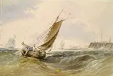 Richard Parkes Bonington, Zugeschrieben - Segelboot vor englischer Küste, Watercolour