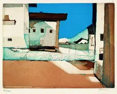 Karl Plattner, 3 Bll.: Im Vinschgau. Zwei Frauen. Automatic, 1970, Aquatint printed in colours