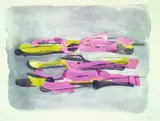 Jean Fautrier, Paysage, 1962, Colour etching