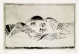 Zoran Mušič, Paysage, 1953, Drypoint