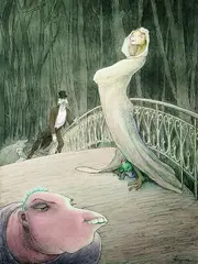 Walter Schnackenberg, Auf der Brücke, 1956, Watercolour