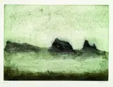 Zoran Mušič, 2 Bll.: Le pic du midi I. Les rochers, 1975, Colour etching
