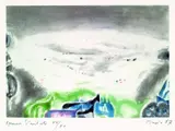 Zoran Mušič, Motivo carsico, 1966, Aquatint printed in colours