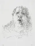 Horst Janssen, Selbst am 29.3.65, Etching