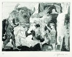 Alfred Hrdlicka, Tauromachie (Hommage à Picasso II), Drypoint
