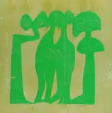 Bedrohtes Paar by HAP Grieshaber, 1969, Woodcut printed in colours, sold Dec 2002