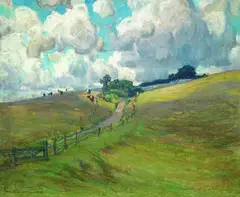 Wilhelm Feldmann, Der Hohlweg, 1919, Pastel