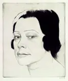 3 Bll.: Tilla Durieux (Im Halbprofil nach links). Tilla Durieux.(Halbprofil nach rechts). Frauengestalt by Emil Orlík, 1922, Etching, sold Dec 2002