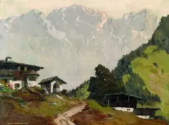 Georg Arnold-Graboné, Sommermorgen im Tirolerland, Oil on canvas