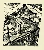 Charles Crodel, Kurve bei Probstzella, 1919, Woodcut