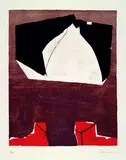 Giuseppe Santomaso, 2 Bll.: Angelo deviato. L'arcata, 1982, Lithograph printed in colours