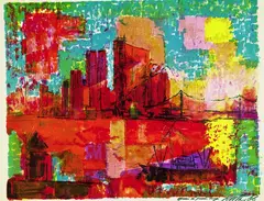 Wolf Reuther, 4 Bll.: Zwei Reiter. New York. Ohne Titel (2), 1966, Lithograph