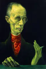 Albert Birkle, Bildnis Maler Kath, 1924, Oil on cardboard