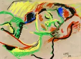 Max Pechstein, Schlafende Lotte, 1909, Tempera