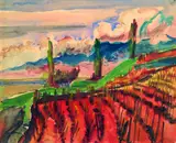 Max Pechstein, Weinberg am Genfer See, 1925, Watercolour