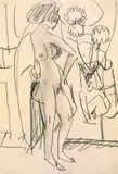 Stehender Akt by Ernst Ludwig Kirchner, 1912, Pencil drawing, sold Dec 2002